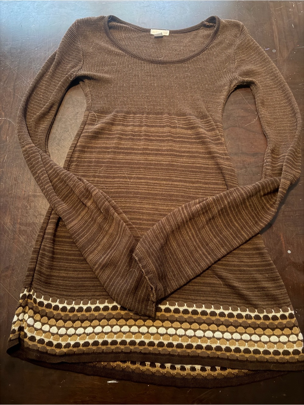 Xhilaration Brown Ribbed Knit Top